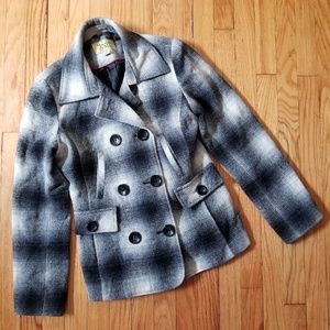 Maralyn & Me Juniors Plaid Peacoat Black Small
